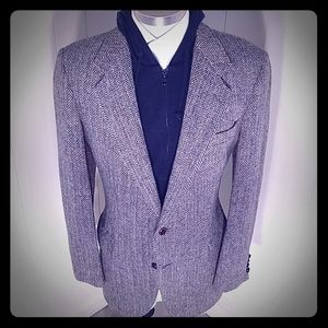 Harris Tweed Herringbone Black White Tan